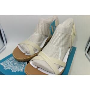 NEW Skechers Cali Luxe Foam Women's Beverlee Cork Wedge Sandals Natural Size 9.5